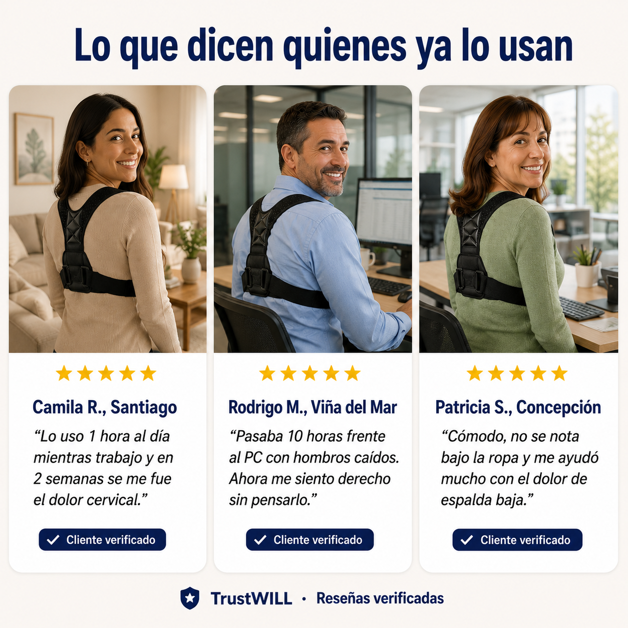 VitalAlign™ Postura - Corrector ergonómico de espalda y hombros