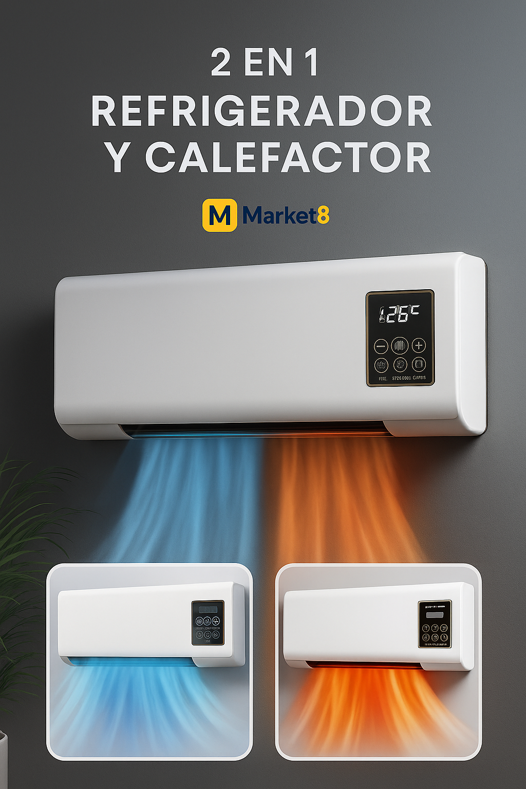 TermoClima Pro™ - Calefactor estilo Aire Acondicionado -
