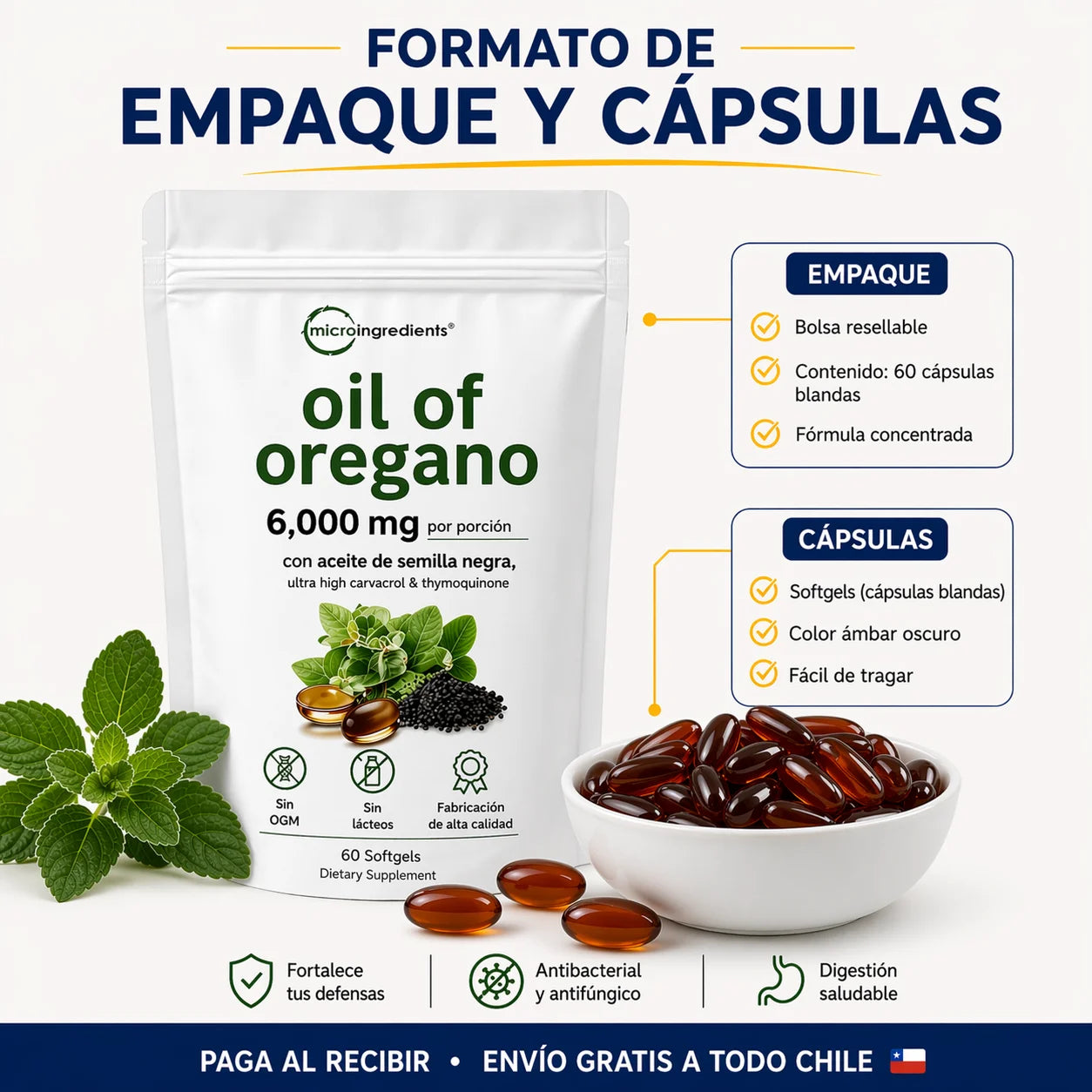 Aceite de Orégano 6.000 mg - El antibiótico natural que debes tener en casa