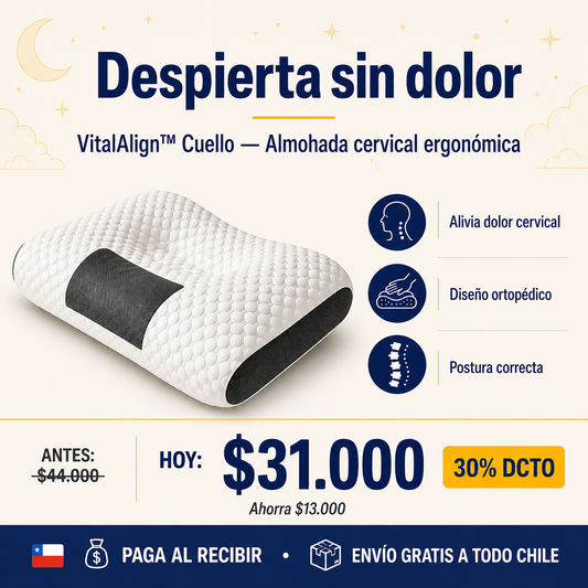 VitalAlign™ Cuello — Despierta renovado, no adolorido