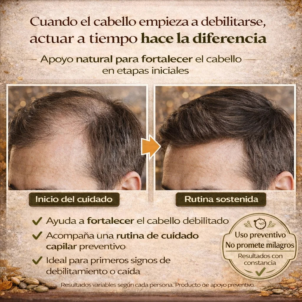 Aceite de Semilla de Calabaza 3000 mg + Saw Palmetto — Recupera tu descanso, cuida tu próstata, fortalece tu cabello