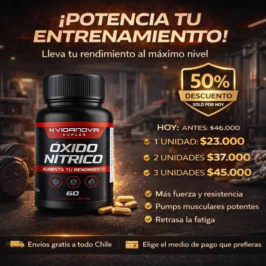 OXIDO NITRICO™ (Cápsulas) - Potencia tu energía, mejora tu circulación y recupera tu vitalidad