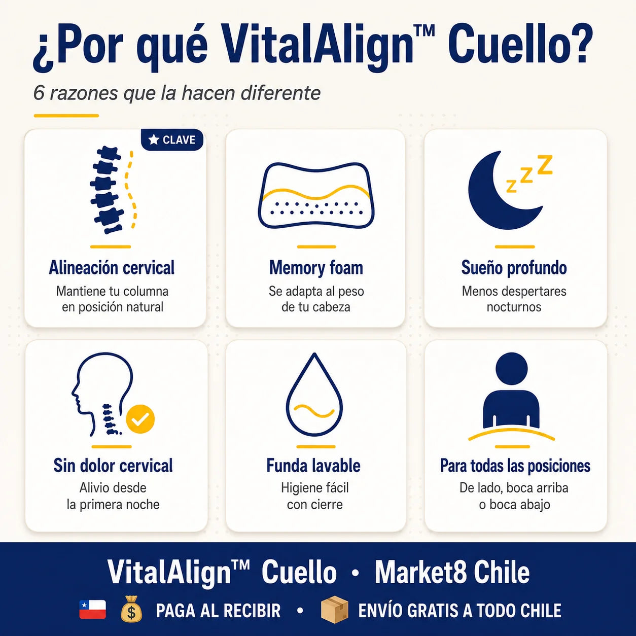 VitalAlign™ Cuello — Despierta renovado, no adolorido