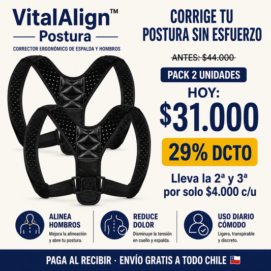 VitalAlign™ Postura - Corrector ergonómico de espalda y hombros