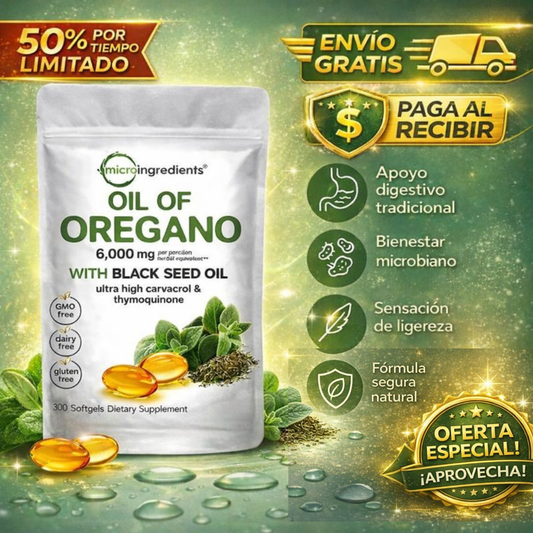 Aceite de Orégano 6.000 mg - EL MEJOR ALIADO PARA TU SALUD 😱50% DE DESCUENTO😱