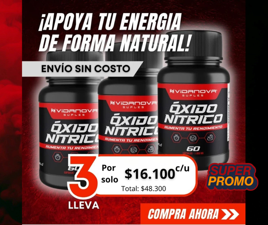 OXIDO NITRICO - VIDANOVA                                                                                                                 Potencia tu energía, mejora tu circulación y recupera tu vitalidad